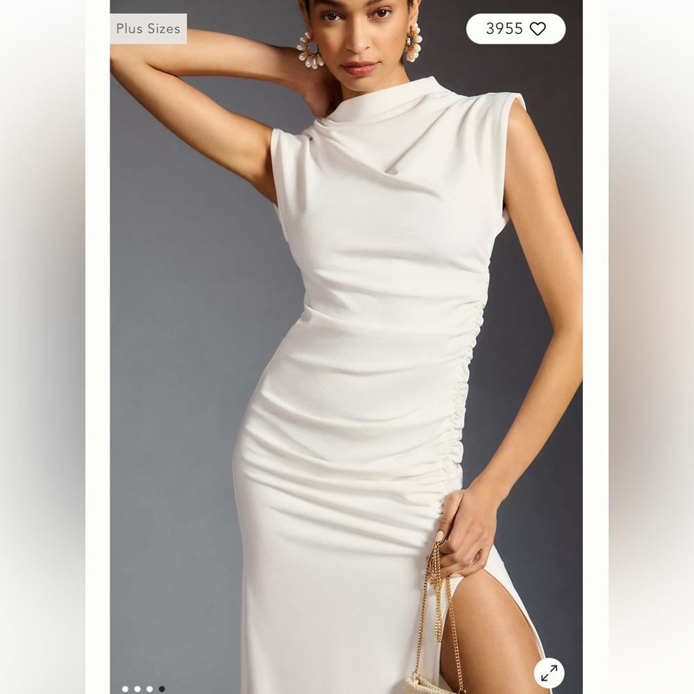The Maya Ruched Cowl Neck Dress by Anthropologie